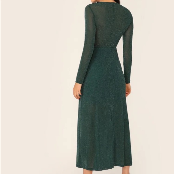 🆕Pretty green sparkle midi dress long sleeve - Picture 4 of 8